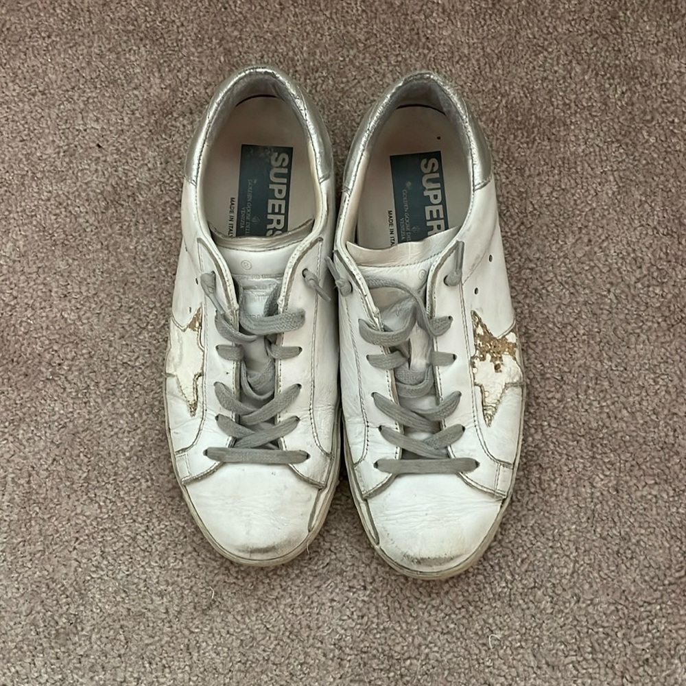 Silver and Gold Golden Goose sneakers